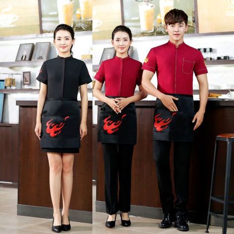 Restaurant Uniform Design, Restaurant Staff Uniform, Uniforms Restaurant, Barista Uniform, Bartender Uniform, Restaurant Uniform, Restaurant Staff, Style Uniform, Best Uniforms