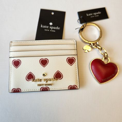 Kate Spade Heart Keychain And Matching Card Wallet. Brand New With Tags. Cute Card Holder Wallet, Cute Card Holder, Wallet Keychain, Cute Wallet Aesthetic, Kate Spade Heart, Kate Spade Card Holder, Xoxo Jewelry, Kate Spade Accessories, Cute Wallets