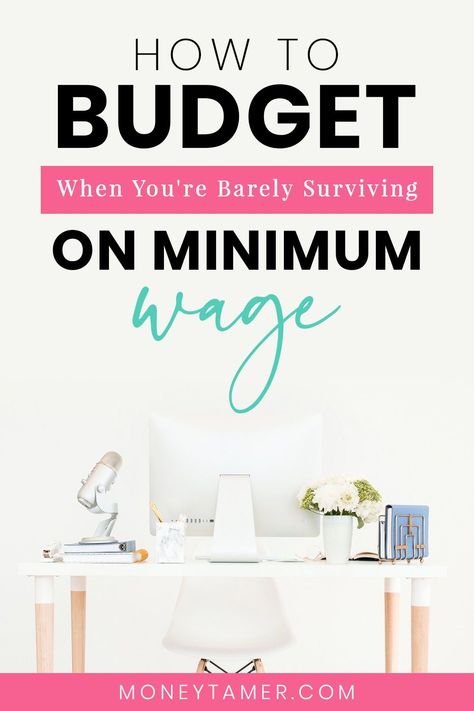 Is it even possible to survive on a minimum wage budget? Yes it is if you follow these personal finance tips. This article shows you how to budget and manage your money when you only earn minimum wage. You’ll also learn tips for saving money and making more money. #minimumwagebudget #budgetingforbeginners #personalfinance #moneytamer Minimum Wage Budget, Budget 2024, Tips For Saving Money, Personal Finance Tips, Total Money Makeover, Dave Ramsey Budgeting, Budget Plan, Manage Your Money, Money Makeover