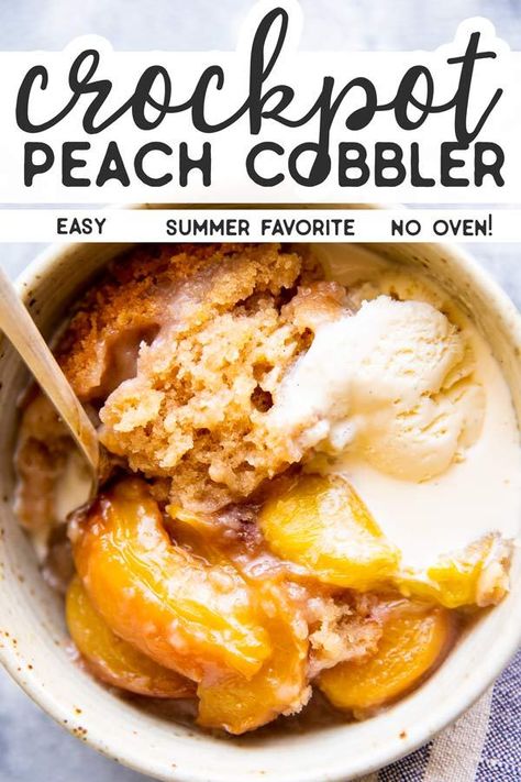 Crock Pot Peach Cobbler, Crockpot Peach Cobbler, Weight Watcher Desserts, Cobbler Easy, Crockpot Dessert Recipes, Coconut Dessert, Peach Cobbler Easy, Crock Pot Desserts, Pot Recipes Easy