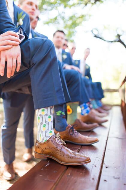 add some personality to a group of groomsmen by letting them pick fun socks to wear on the day of!  #bridesofok #oklahomabrides Groomsmen Wedding Photos, Groomsmen Pictures, Wedding Parties Pictures, Groomsmen Socks, Groomsmen Photos, Oklahoma Wedding, Wedding Picture Poses, Wedding Groomsmen, Wedding Party Photos