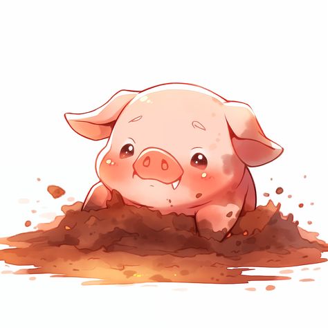 Immerse yourself in the playful world of our digital art, 'Piggy Playing In The Mud.' This delightful piece showcases a joyful piglet frolicking in the mud, embodying the essence of carefree happiness. The art exudes a rustic charm with its earthy tones and whimsical style, perfect for adding a touch of countryside whimsy to any space. Ideal for a child's room, animal lover's collection, or as a unique gift, this digital print captures the simple joys of life. Available for easy download and printing, bring this adorable muddy adventure into your home. Mud Illustration, Muddy Pigs, Pig In Mud, Joys Of Life, Pig Art, Whimsical Style, Pig Cartoon, Simple Joys, Whimsical Fashion