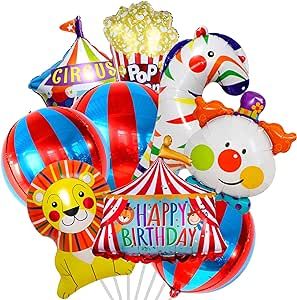 Carnival Balloon Arch, Carnival Birthday Party Decorations, Circus Theme Decorations, Popcorn Balloon, Carnival Theme Party Decorations, Zebra Balloon, Lion Balloon, Carnival Theme Party, Carnival Baby Showers