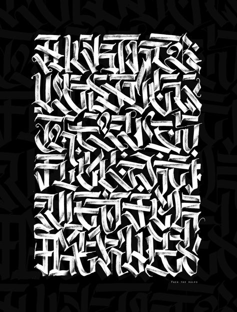 modern blackletter | #1 on Behance Blackletter Calligraphy, Typographie Inspiration, Best Graffiti, Modern Graphic Art, Graffiti Lettering Fonts, Calligraphy Art Print, Tattoo Lettering Fonts, Graffiti Alphabet, Caligraphy Art