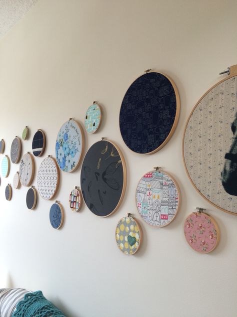 Bedroom Embroidery Wall Art, Embroidery Circle Wall Decor, Embroidery Frame Wall Decor, Hoop Decor, Embroidery Hoop Decor, Hoop Art Wall, Cross Stitch Gallery, Rental Home Decor, Ceramic Wall Sculpture