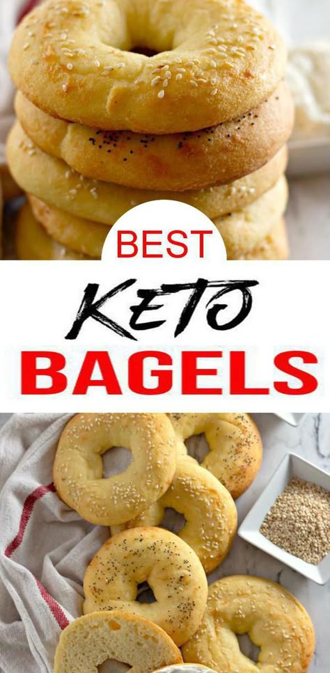 Keto Breakfast Easy, Recipes For Brunch, Simple Keto Recipes, Keto Recipes Low Carb, Jam Strawberry, Bagel Toppings, Low Carb Bagels, Fathead Dough, Plain Bagel