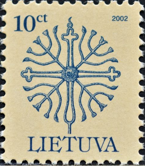 Lithuania (01) 2002 Definitive issue Lithuanian Knight, Baltic Symbols Lithuania Tattoo, Lithuanian Traditions, Baltic Aesthetic, Lithuanian Symbols, Lithuanian Art, Lithuanian Folk Art, Baltic Symbols, Slavic Symbols