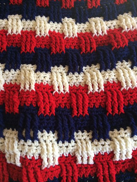 Ravelry: Project Gallery for Fourth of July Fanfare pattern by Carole Rutter Tippett Red White & Blue Crochet Afghan Patterns Free, Red White And Blue Crochet Blanket, Crochet Flag, Patriotic Crochet, Crochet Throws, Crochet Granny Square Afghan, Crochet Afghan Patterns Free, Crochet Afgans, Crochet Blanket Designs