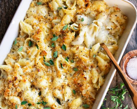 Fondue Mac And Cheese, Fondue Cheese, Cheese Pasta Bake, Creamy Mac And Cheese, Baked Mac N Cheese, Baked Mac, Cheese Topping, 9x13 Baking Dish, Mac Cheese