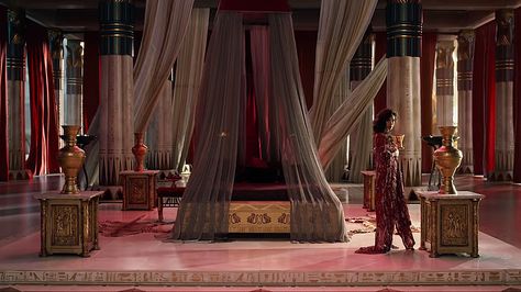 Egyptian Bedroom, Ancient Egypt Aesthetic, Egypt Concept Art, Anime Egyptian, Fantasy Bedroom, Prince Of Egypt, Gods Of Egypt, Bg Design, Fantasy Rooms