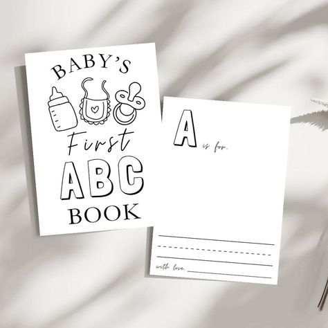 Abc Coloring Book, Baby Shower Activity, Abc Coloring, Abc Book, Alphabet Book, Circuit Projects, Baby Shower Activities, Table Sign, Book Template