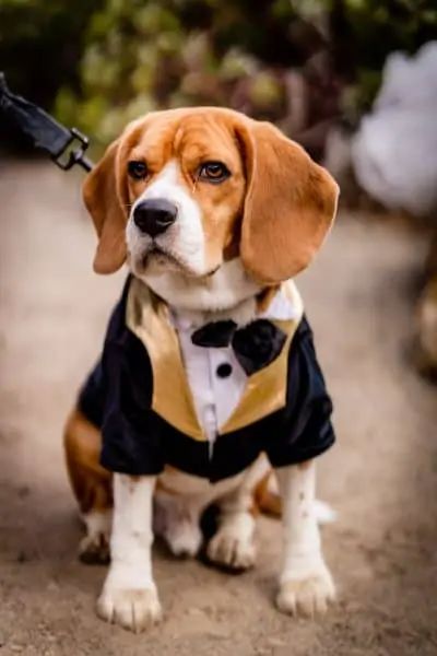 Beagle dressed in a tuxedo for a wedding Beagle Wedding, Employee Appreciation Party, Pet Wedding Photos, Pet Photoshoot, Beagle Names, Wedding Dogs, Christian Bride, Animal Photoshoot, Dog Tuxedo