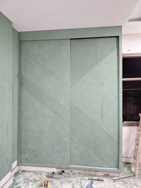 Raaz Wardrobe Grove Design, Sliding Door Wardrobe Groove Designs, Sliding Shutters Wardrobe, Sliding Wardrobe Shutter Design Modern, Shutter Designs Wardrobe, Wordrobe Shutters Design, Wardrobe Luxury Modern, Pu Finish Wardrobe Shutters, Sliding Wardrobe Shutter Design