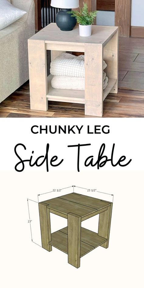 Wood Side Table Diy, End Table Plans, Table Beige, Table Minimalist, Simple Side Tables, Table Retro, Coffee Table Plans, Diy Side Table, Side Table Decor