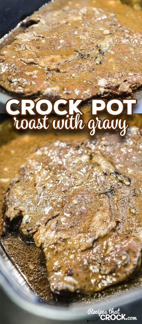 Are you looking for a foolproof way to make pot roast? Our Crock Pot Roast with Gravy is a super simple way to make an amazing roast in your slow cooker every time! Roast And Gravy, Pot Roast With Gravy, Roast Crock Pot, Pot Roast Gravy, Roast With Gravy, Crock Pot Roast, Crockpot Pot Roast, Roast Gravy, Gravy Packet