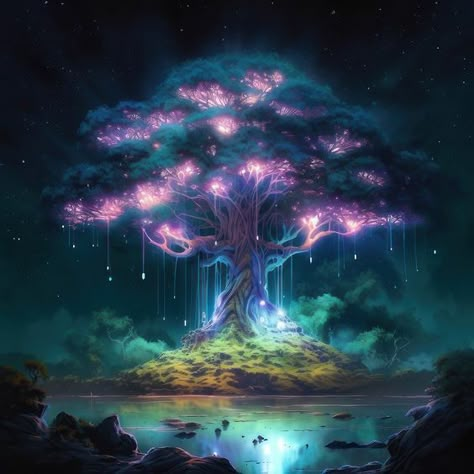 Tiamat Dragon, Fantasy Tree, Magical Tree, Fantasy City, Fantasy Places, Google Lens, Fantasy Art Landscapes, Fantasy Aesthetic, Magical Forest