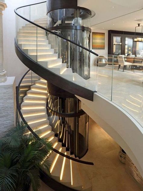 سلالم حلزونية, درج السلم, Glass Railings, Contemporary Stairs, Escalier Design, Stairs Design Modern, Home Stairs Design, Modern Stairs, Interior Stairs