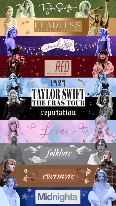 #taylorswift #theerastour #erastour #eras #tsdebut #fearless #speaknow #red #reputation #lover #folklore #evermore #midnights #ts #erastourtaylorswift #taylorsversion #tayloralisonswift Concert Taylor Swift, Music Album Poster, Style Taylor Swift, Taylor Swift Taylor Swift, Taylor Swift Fotos, Taylor Swift Party, Taylor Swift Birthday, Room Aesthetics, Taylor Swift Tour Outfits