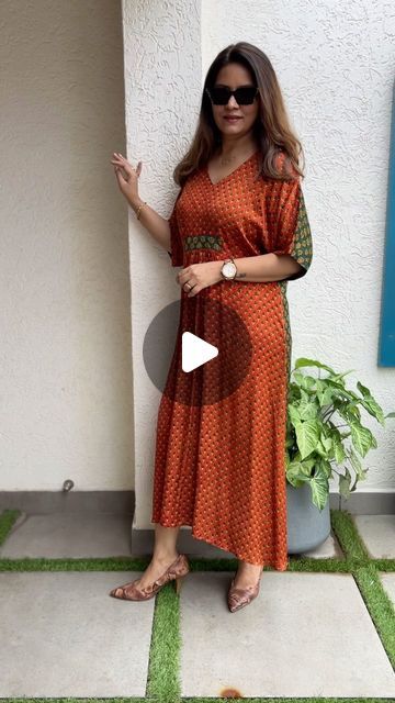 Dori By Meenu on Instagram: "PRICE 2950/-Beautiful Ajrakh Modal Silk Dresses.
All sizes available. Can be customised.

Shop on doribymeenu.com or DM for orders." Ajrakh Dresses, Silk Dresses, Silk Dress, Silk, Dresses, On Instagram, Instagram