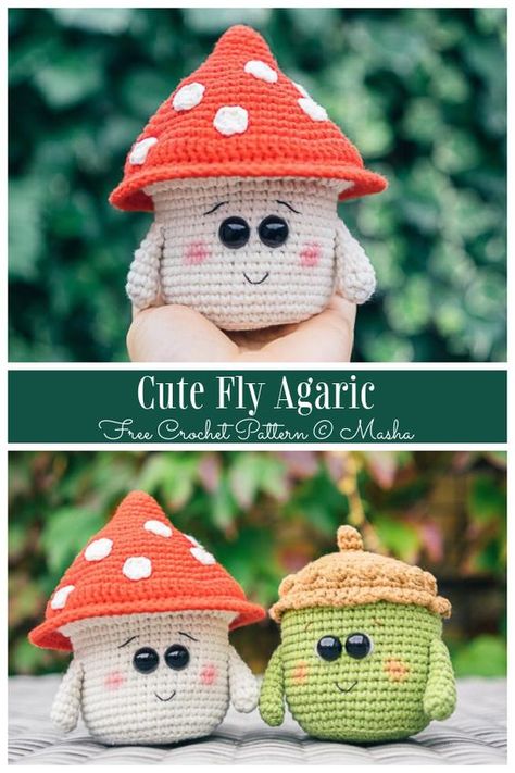 Crochet Mushroom Doll Amigurumi Free Patterns + Video - DIY Magazine Plants Crochet, Crochet Mushrooms, Mushroom Doll, Mushroom Crochet Pattern, Mushroom Crochet, Doll Amigurumi Free Pattern, Crochet Plushies, Crochet Mushroom, Diy Magazine