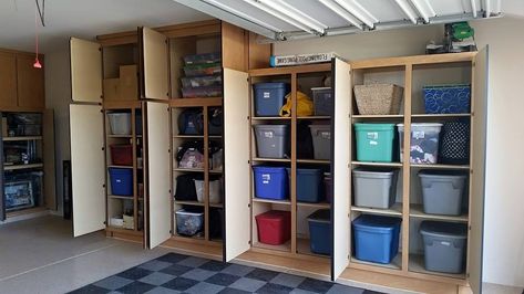 Boxes can be more helpful in organizing your garage cabinets 😊👍  Hit like and share if you agree.   #garagecabinets #boxorganizers #organization Adjustable Wall Shelving, Basement Home Gym, Garage Attic, Garage Office, Garage Storage Inspiration, Stock Cabinets, Basement Storage, Laundry Room Cabinets, Garage Remodel