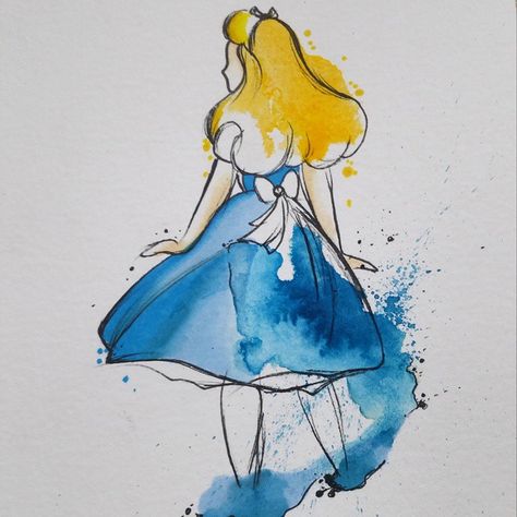 Alice In Wonderland Paintings, Alice In Wonderland Drawings, Art Geek, Wonderland Tattoo, Wallpaper Iphone Disney Princess, Alice And Wonderland Quotes, Floral Watercolor Paintings, Princess Alice, Disney Tattoo