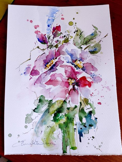 Abstract Art Painting Techniques, Watercolor Sketchbook, Watercolor Flower Art, Watercolor Flower, Flower Pictures, Abstract Watercolor, Painting Techniques, Abstract Art Painting, Diy Art