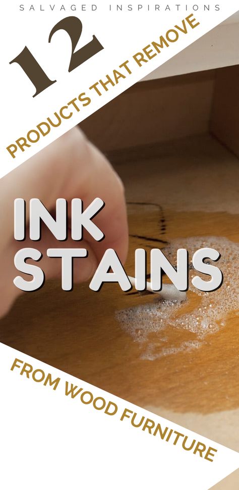 Removing Stain From Wood, Remove Ink Stains, Remove Permanent Marker, Ink Stain Removal, White Wood Furniture, Raw Wood Furniture, Salvaged Inspirations, Salvaged Furniture, Remove Oil Stains