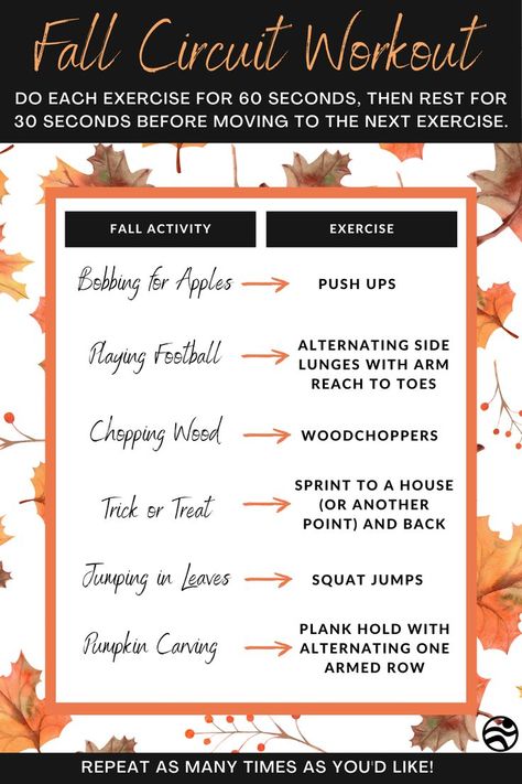 Halloween Workouts, Fall Workouts, Thanksgiving Workout, Thanksgiving Fitness, Fall Workout, Halloween Workout, Kids Workout, One Arm Row, Barre Fitness