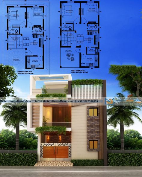 Ground Floor Elevation Design Modern, Ground Floor Elevation Design, Detailed House, Inspirational Architecture, House Front Wall Design, Morden House, Building Design Plan, Small Modern House Plans, Modern Floor Plans