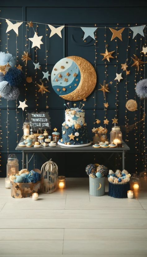 Celestial Gender Reveal, Acotar Baby Shower Ideas, Celestial Baby Shower Ideas, Astrology Baby Shower Theme, Moon And Star Baby Shower Theme, Magical Baby Shower Theme, Sun And Moon Baby Shower Theme, Star And Moon Baby Shower Ideas, Sky Baby Shower Theme