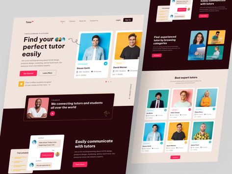 Tutor Finding Website Design by Sajib Rahman on Dribbble Ui Design Website, Visual Design, Ui Design, Global Community, Creative Professional, Website Design, Typography, Layout, Finding Yourself