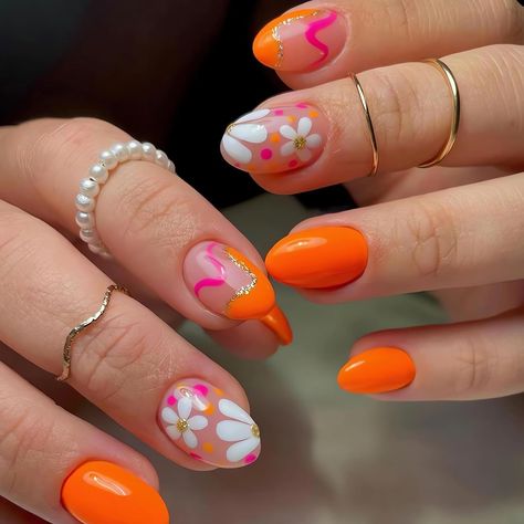 Amazon.com: Flower Press on Nails Short Fake Nails, 24Pcs Oval Nails Cute Design Glue on Nails Glossy Orange False Nails Spring Summer Nail Art Decorations Short Almond Acrylic Nails for Women Girls : Beauty & Personal Care Nail 2024, Trends Nails, Nagellack Trends, Short Fake Nails, Almond Acrylic Nails, Ballerina Nails, Easter Nails, Oval Nails, Orange Nails