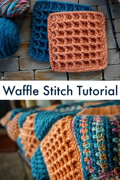 Ahh, the Waffle Stitch. Such a fun and textured crochet stitch, and much easier than it looks! We use this stitch in a square for the Creighton's Blanket pattern, so we'll make one today in our tutorial. via @ashlea729 Motifs Granny Square, Crochet Waffle Stitch, Textured Crochet, Confection Au Crochet, Dishcloth Crochet Pattern, Crochet For Beginners Blanket, Crochet Granny Square Blanket, Waffle Stitch, Stitch Tutorial