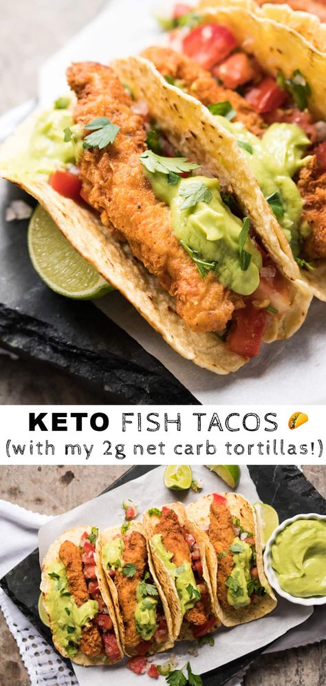 Gluten Free, Low Carb & Keto Fish Tacos #keto #lowcarb #dairyfree #ketorecipes #ketodiet #ketodinners #tacos #mexican Low Carb Fish Tacos, Carnivore Fish Recipes, Keto Fish Tacos, Mexican Keto, Keto Fish, Bang Bang Sauce, Taco Shell, Carnivore Recipes, Inflammatory Recipes