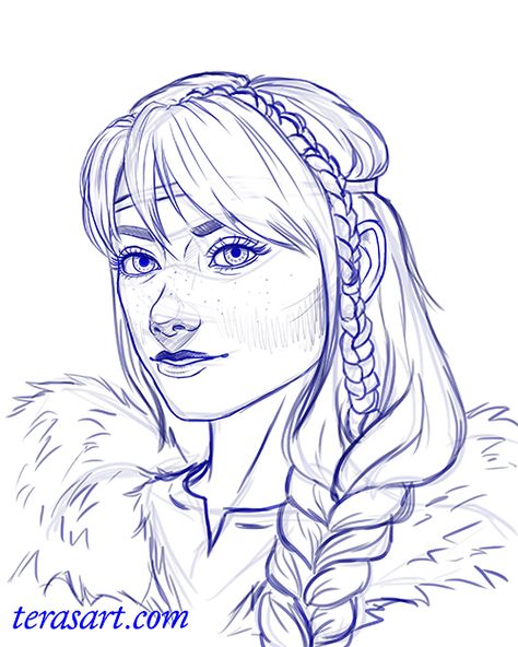 I love Astrid, you guys.  I kept meaning to draw a nice piece of Hiccup but… Astrid. I’ll draw Hiccup in time, I’m sure. Astrid Drawing, Dragon Sketches, Astrid Hofferson, Dragon Sketch, Dragon Trainer, Train Your Dragon, S Art, Dragon Drawing, How To Train