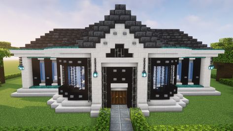 White And Black Minecraft House, Black And White Minecraft House, Big House In Minecraft, Black Minecraft House, Minecraft Big Base, Minecraft Big House, A Big House, House In Minecraft, Minecraft Interior