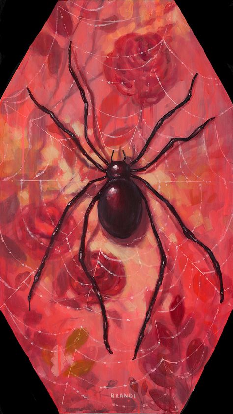 ALONG CAME A SPIDER - A by Brandi Milne Spider Painting, Along Came A Spider, Spider Drawing, Spiders Scary, A Level Art Sketchbook, Surreal Artwork, Spider Art, Art District, A Level Art