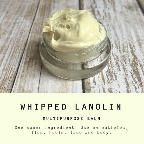 Fresh-Picked Beauty: Whipped Lanolin Multipurpose Balm Lanolin Lip Balm, Lanolin Cream, Diy Moisturizer, Homemade Body Butter, Lotion Recipe, Diy Cream, Herbal Salves, Body Butters Recipe, Lip Balm Recipes