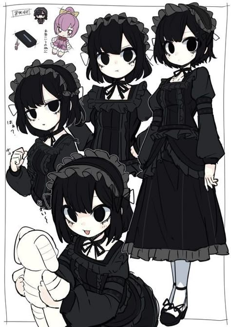 Goth Kawaii Art, Anime Woman, Emo Art, Kawaii Goth, Goth Art, Cute Kawaii Drawings, A Silent Voice, Cool Anime Pictures, Art Refs