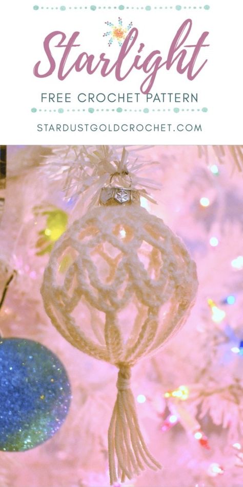 Crochet Therapy, Crochet Christmas Ornaments Free, Crochet Bloggers, Crochet Knit Sweater, Gold Crochet, Crochet Holiday, Crochet Ornament Patterns, Elegant Crochet, Winter Crochet