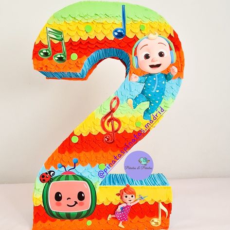 Número 2 decorado de Cocomelon #piñatacocomelon #cocomelon #piñatanumero2 #piñatanumerica Cocomelon Pinata, Diy Birthday Number, Coco Melon, Diy Pinata, Birthday Cake Topper Printable, 2nd Birthday Party Themes, Happy Birthday Baby, Birthday Numbers, 2nd Birthday Parties