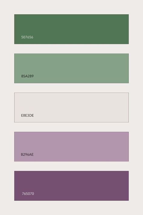 Sage Green Purple Color Palette, Purple And Green Paint Palette, Purple Green Silver Color Palettes, Green And Purple Pallete, Green Purple Interior Design, Purple And Green Interior Design, Purple And Green Colour Palette, Purple Green Room, Color Palette Green Purple