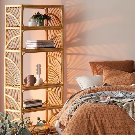 Cane Bookshelf, Wicker Bookshelf, Boho Bookshelf, Rattan Bookshelf, Treehouse Bedroom, Bamboo Bookshelf, Rattan Shelf, Rattan Cabinet, Oven Rack