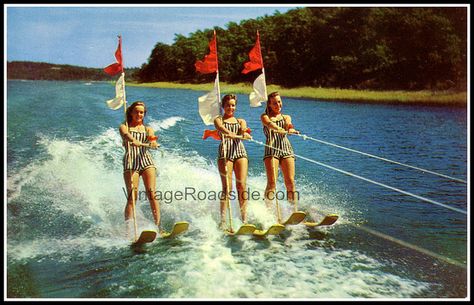 Vintage Lake of the Ozarks water ski show. Circa. 1960's. Ozarks Missouri, Osage Beach, Lake Ozark, Lake Fun, Lake Pictures, Lake Photos, Lake Living, Water Skiing, Roadside Attractions