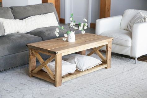 Homemade Coffee Tables, Diy Coffee Table Plans, Farmhouse Style Coffee Table, Diy Farmhouse Coffee Table, Coffee Table Inspiration, Farmhouse Coffee Table, Coffee Table Plans, Solid Wood Design, X Coffee Table