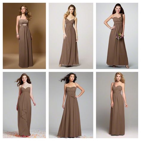 Mocha bridesmaids dresses Mocha Bridesmaids Dresses, Mocha Bridesmaid Dresses, Pocahontas Wedding, Pink Camo Wedding, Wedding Motif, Mocha Dress, Wedding Motifs, Bridesmaid Ideas, Camo Wedding