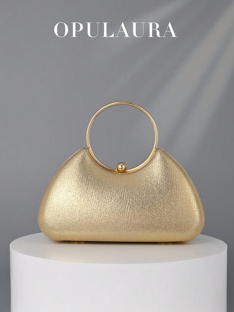 OpulAura Women's Luxury Metal Tone Leather Clutch Evening Bag, High-End Shiny Formal Purse For Gala, Party, Wedding, Bride, Bridesmaid, Birthday DressI discovered amazing products on SHEIN.com, come check them out! Formal Purse, Formal Clutch, Birthday Dress Women, Gala Party, Clutch Bag Wedding, Bridal Purse, Gold Clutch, Wedding Purse, Novelty Bags