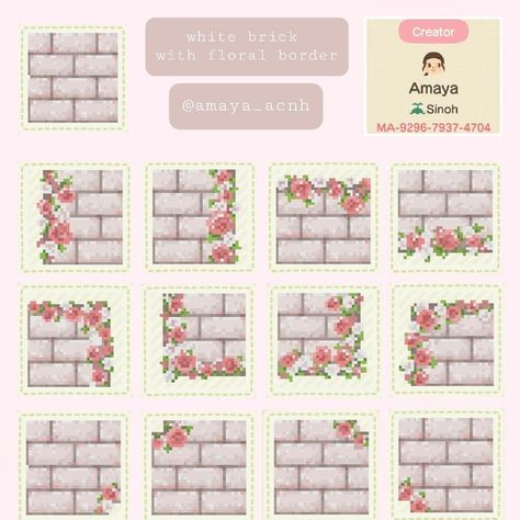 Have enough custom designs slot? Here's a floral path designed by amaya_acnh on Twitter. Motif Acnl, Animal Crossing 3ds, Ac New Leaf, Animal Crossing Guide, Animal Crossing Qr Codes Clothes, Animal Crossing Wild World, Path Design, Qr Codes Animal Crossing, New Animal Crossing