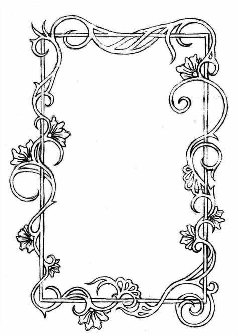 vine inlay ideas Drawing Vines, Nouveau Border, Fleurs Art Nouveau, Drawing Borders, Art Deco Borders, Hand Drawn Border, Nouveau Flowers, Nouveau Illustration, Motifs Art Nouveau